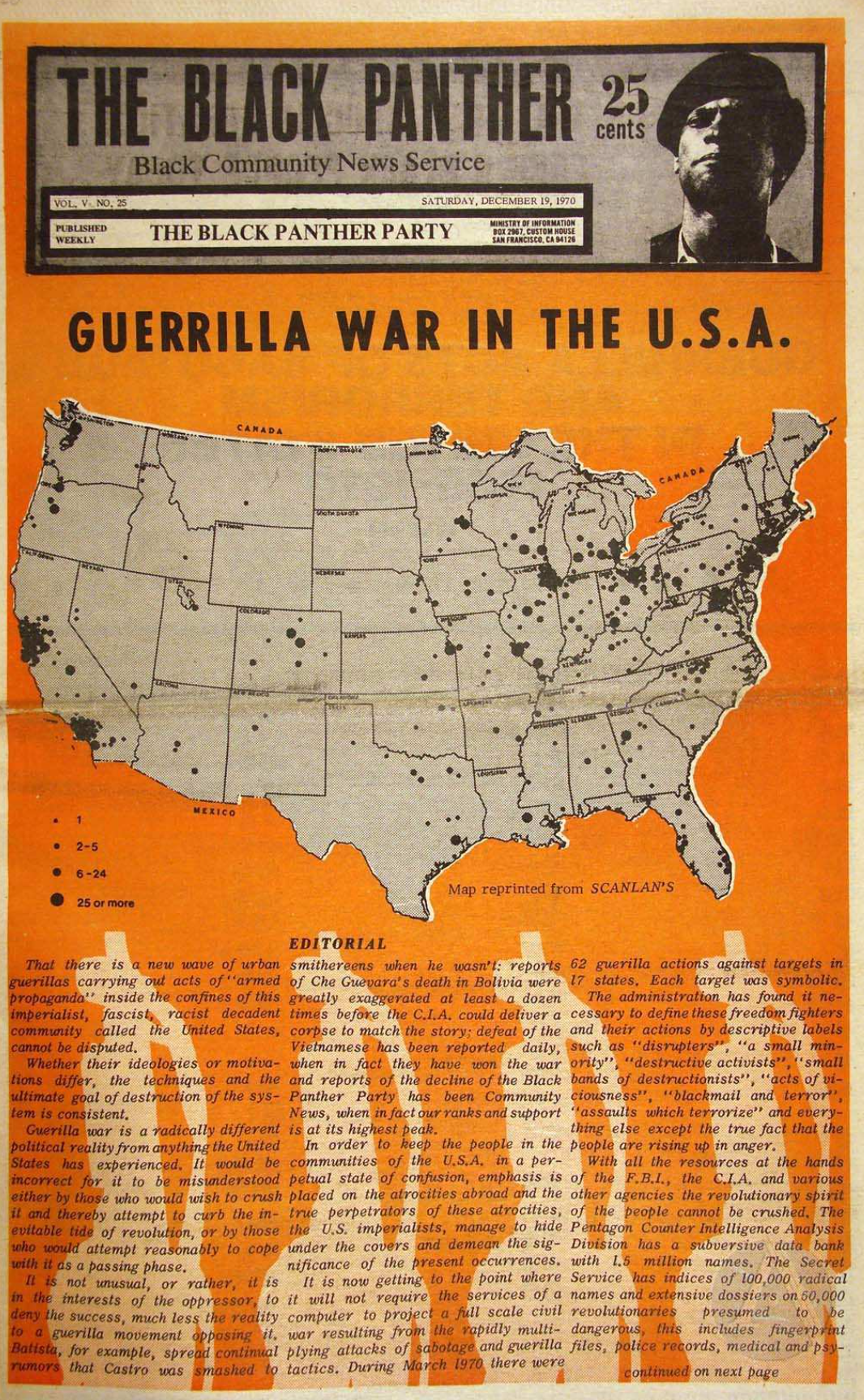 The Black Panther Black Community News Service 1970 Vol 25