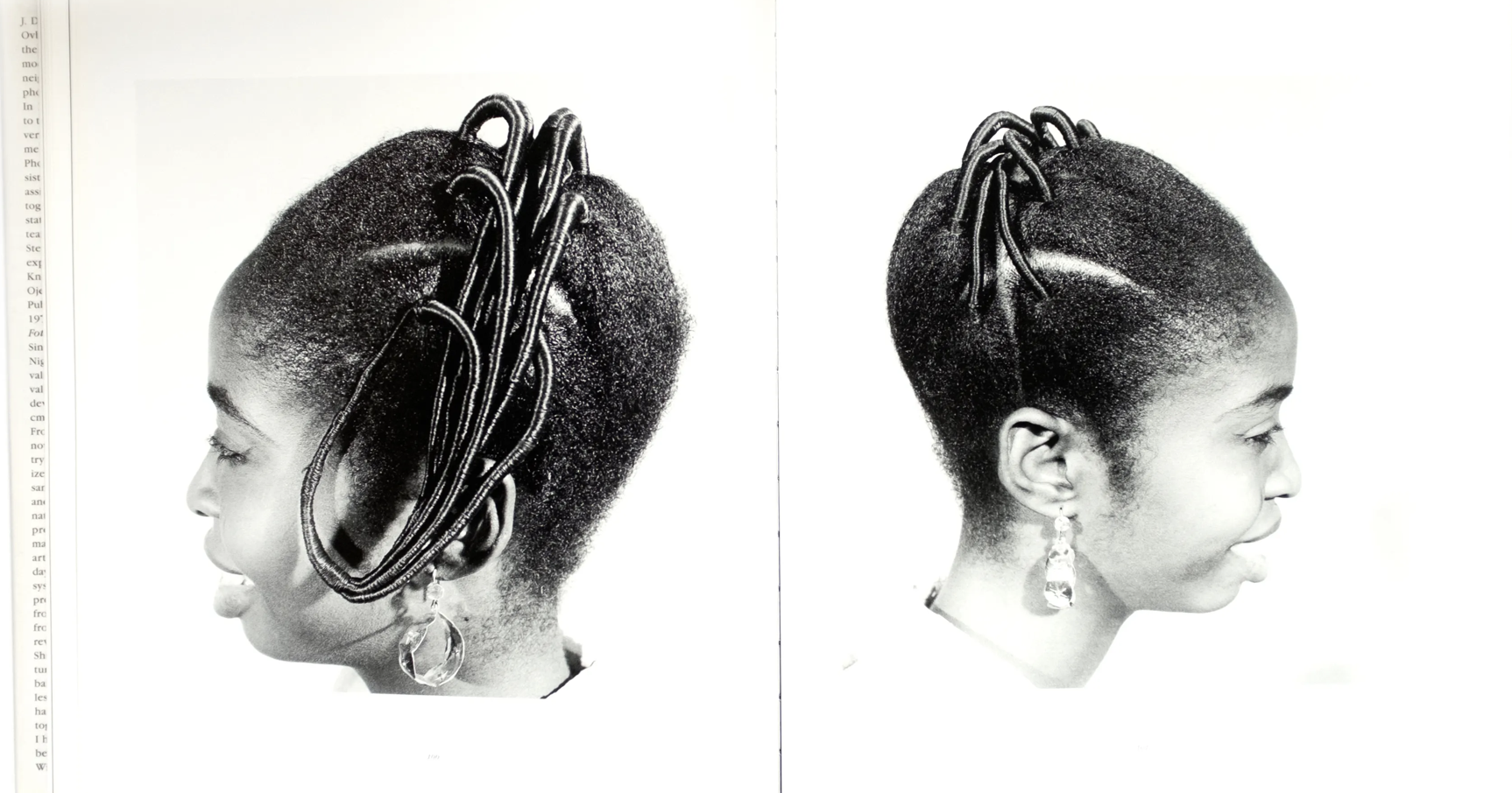 Ojeikere, J. D. ‘O. (2000). Photographs [Hair sculpture, Nigeria]. Design by Studio Ackermann (M. Bücher, T. Pfister, S. Moos, T. Schalow, & O. Ferner); text by A. Magnin.