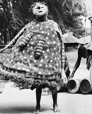 Makishi dancerMakishi dancer representing an ancestral spirit who assists at initiation rites of the peoples in northwestern Zambia.