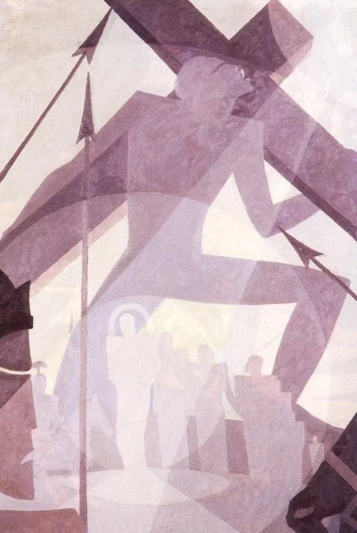 The Crucifixion, 1927. Created in 1927, The Crucifixion reflects Aaron Douglas’s modernist reinterpretation of Christian iconography during the Harlem Renaissance. Drawing upon African sculptural aesthetics, Art Deco design, and European modernism, D