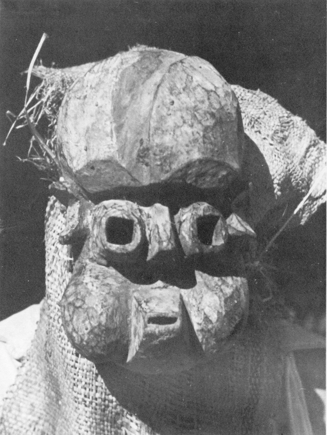 COMIC MASK FROM LUGHULU MASKERADE. ITEM TRIBE, ISU-ITEM I[G]BO G. I. Jones; Sculpture of the Umuahia Area of Nigeria; African Arts, Vol. 6, No. 4 (Summer, 1973)