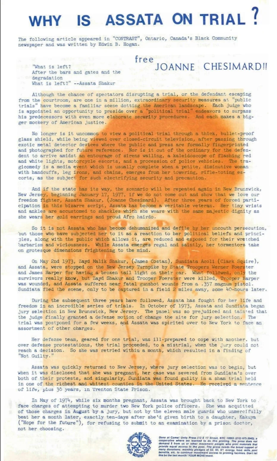 Why is Assata on Trial? 