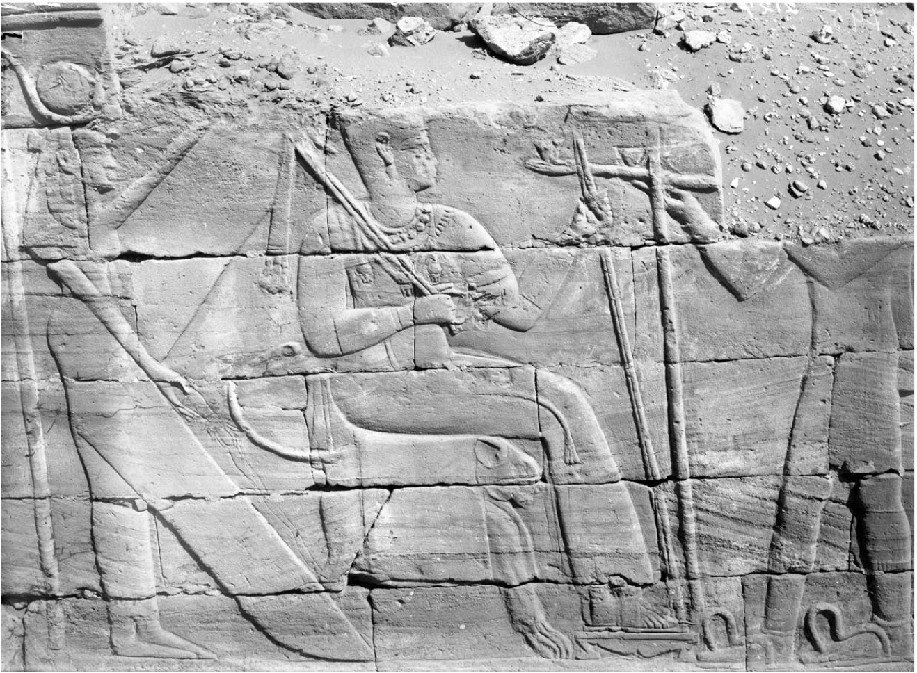 A Nubian Queen Receiving Homage in a Relief at Napata, 1906. Oriental Institute, University of Chicago. P. 3057