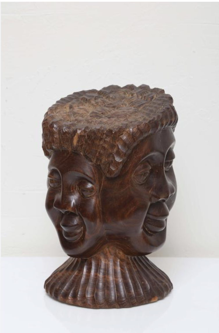 Jamaican Folk Art Sculpture of Three Faces