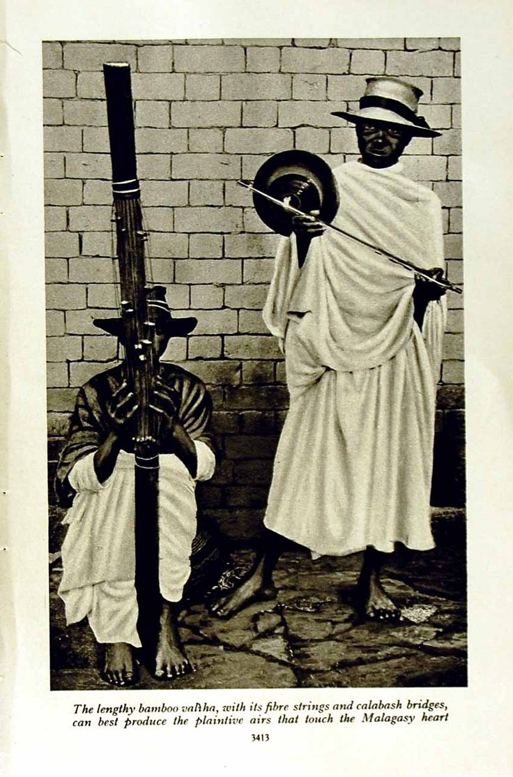 Valiha, the national instrument of Madagascar is made up of bamboo, plant fiber strings and calabash. 