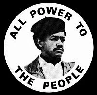 BOBBY SEALE, c1965.
All power to the people. Political button in support of Robert George Seale (1936- ), cofounder of the Black Panther Party.