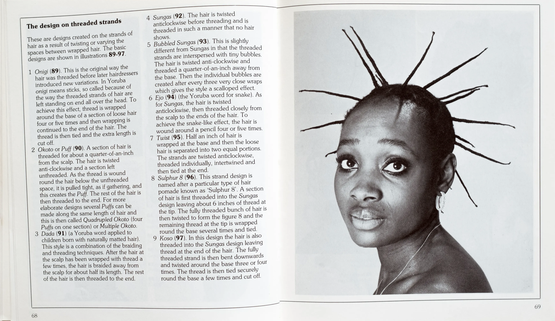 Sagay, E. (1983). African hairstyles: Styles of yesterday and today. Photographs by N. Fredrick and others. Heinemann.