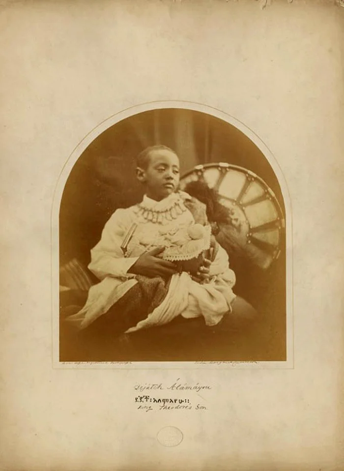 Dejazmatch Alamayou Tewodros on the Isle of Wight, photographed by Julia Margaret Cameron, 1868.