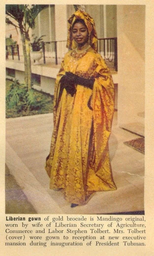 Liberian gown seen in Ebony Magazine, Africa Issue.