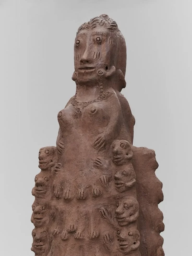 Camara, Seyni Awa . (2019). detail of Untitled (Janus) [Terracotta].  Magnin-A, Paris and White Cube, London, United Kingdom.