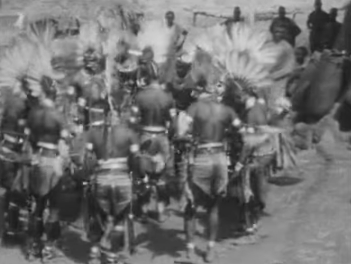 This film footage of African tribal dancing is from an old 16mm home movie from the 1930's