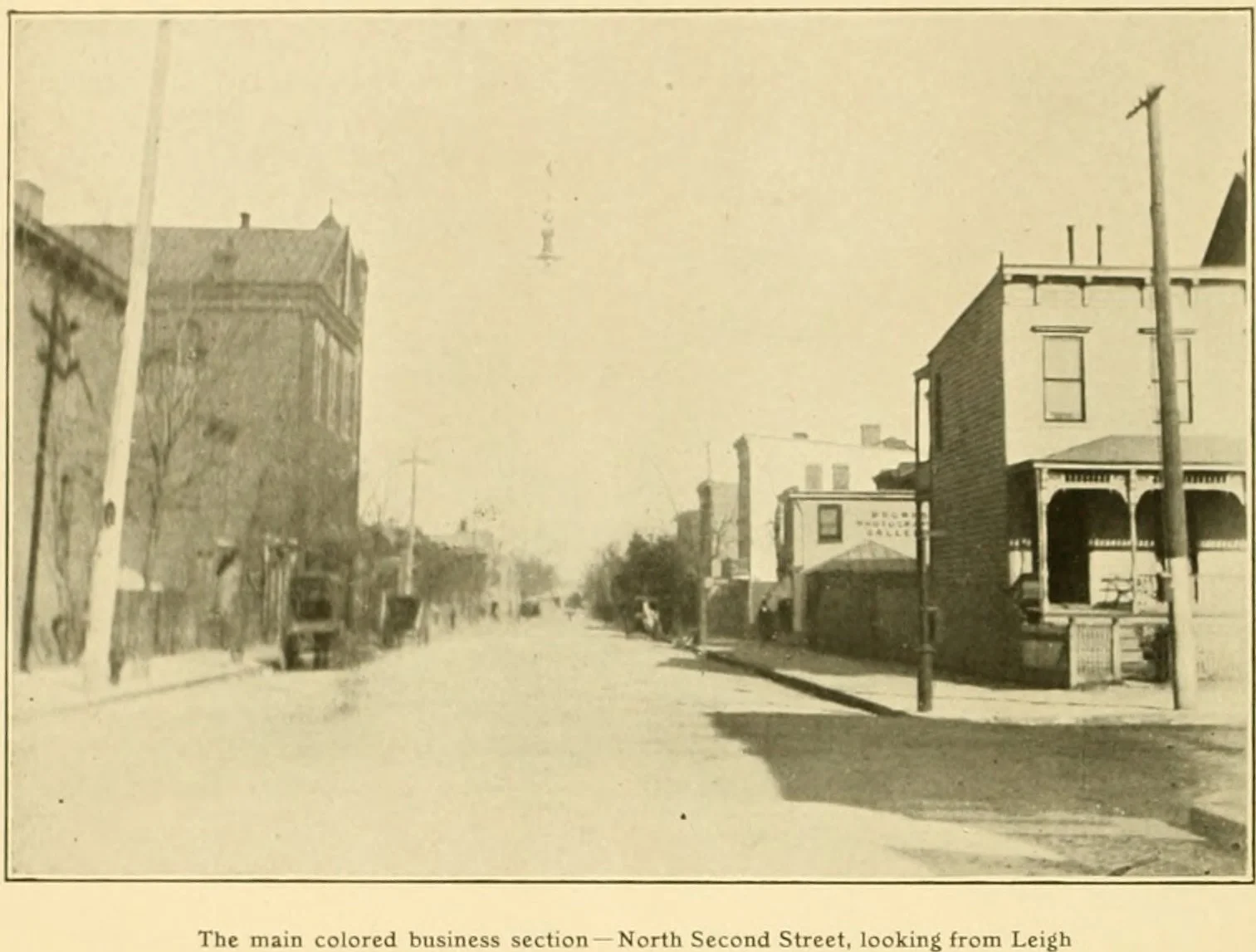  By the early twentieth century, North Second Street had become the hub of Richmond's Black business community and housed the headquarters of several fraternal associations and insurance companies. Souvenir Views: Negro Enterprises & Residences, Rich