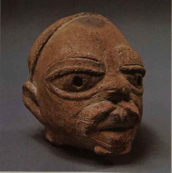 Terracotta head, from Jemaa p54. From Treasures of ancient Nigeria (1982)