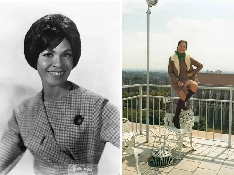 Left, a headshot of Bacon-Bercey. Right, posing on her Buffalo apartment terrace while working at WGR TV. Maurice Seymour; Courtesy of Dail St. Claire. https://www.smithsonianmag.com/smart-news/remembering-june-bacon-bercey-pioneering-african-america