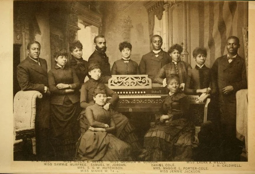 The Jubilee Singers, circa 1880, from J. B. T. Mash's "The story of the Jubilee Singers". The Smithsonian's Anacostia Community Museum.