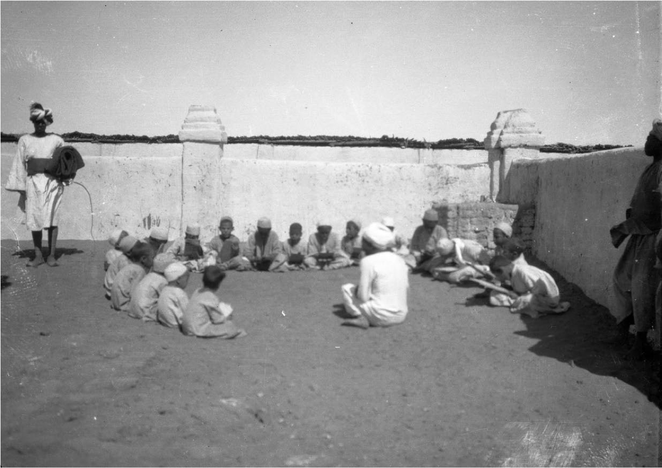A Teacher Holding Class in a Village on the Island of Argo, 1907. Oriental Institute, University of Chicago. P. B924