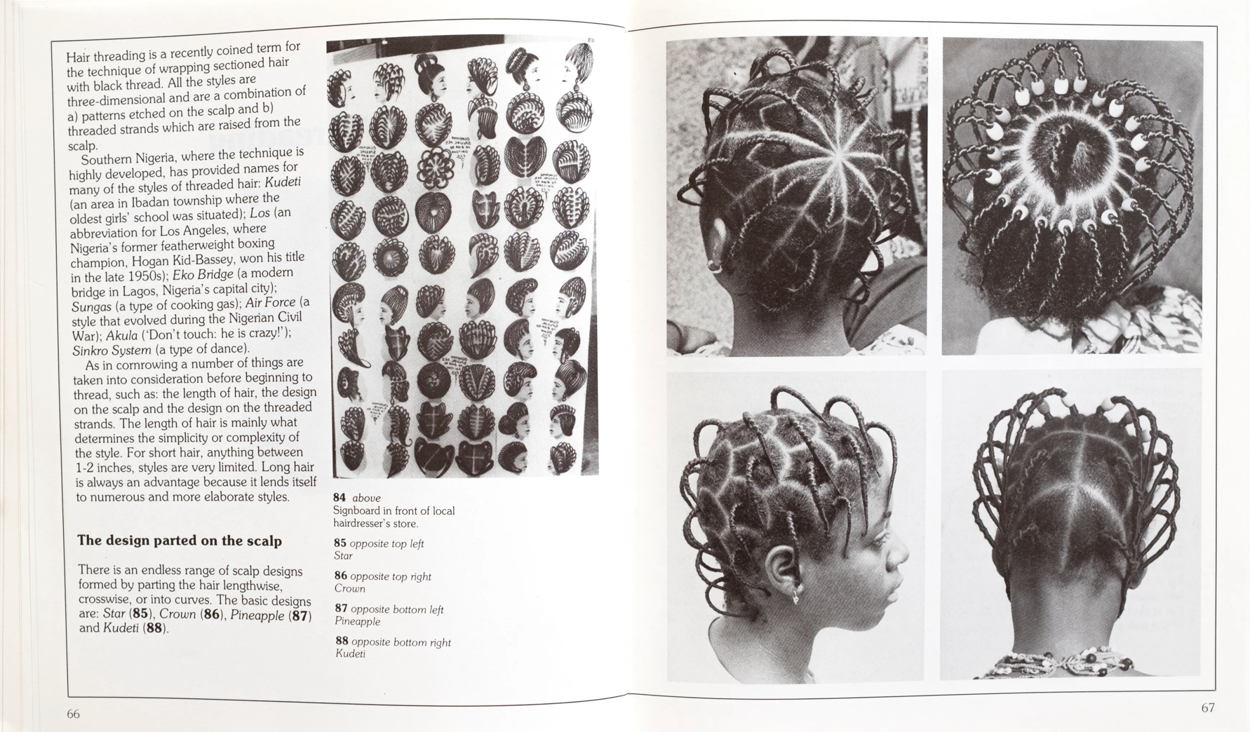Sagay, E. (1983). African hairstyles: Styles of yesterday and today. Photographs by N. Fredrick and others. Heinemann.