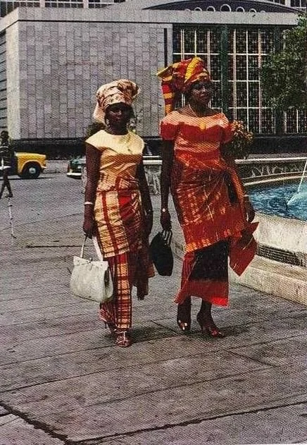 Women in traditional attire in Lagos, Nigeria.