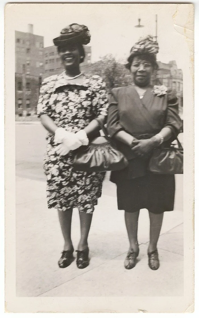 The Princetta R. Newman Collection of Family Photographs, Tulsa, Oklahoma. (n.d.). Photographic print of two women wearing dresses and hats, mid 20th century. Collection of the Smithsonian National Museum of African American History and Culture, Gift