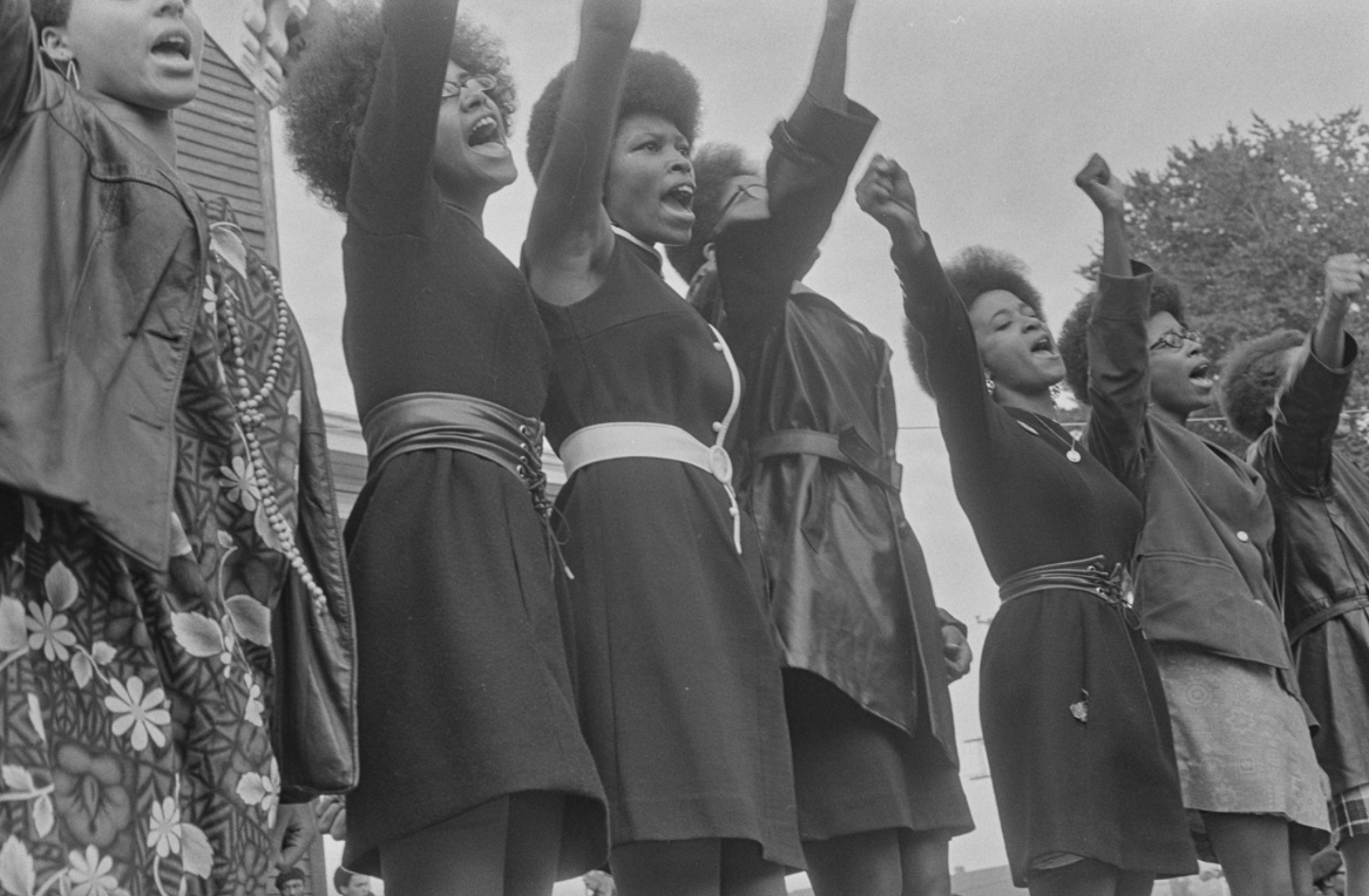 Pirkle Jones, “Black Panthers from Sacramento, Free Huey Rally, Bobby Hutton Memorial Park, Oakland, CA,” August 25, 1968. (Photograph from University of California, Santa Cruz).