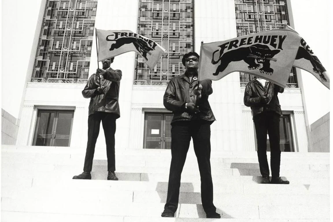 Black Panther demonstration, Alameda Co. Court House, Oakland, Calif., during Huey Newton's trial. Collection of the Smithsonian National Museum of African American History and Culture
