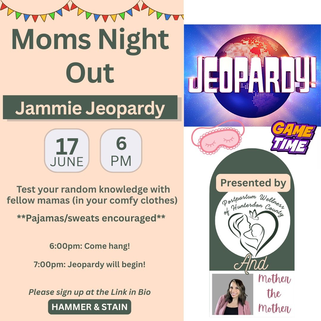 🎉 Mom&rsquo;s Night Out: Jeopardy Edition! 🎉

Take a break from the daily hustle (before school is out!) and join us for a fun-filled evening of laughs, trivia, and a little friendly competition. From mom-ents in music to chick flick trivia, this J
