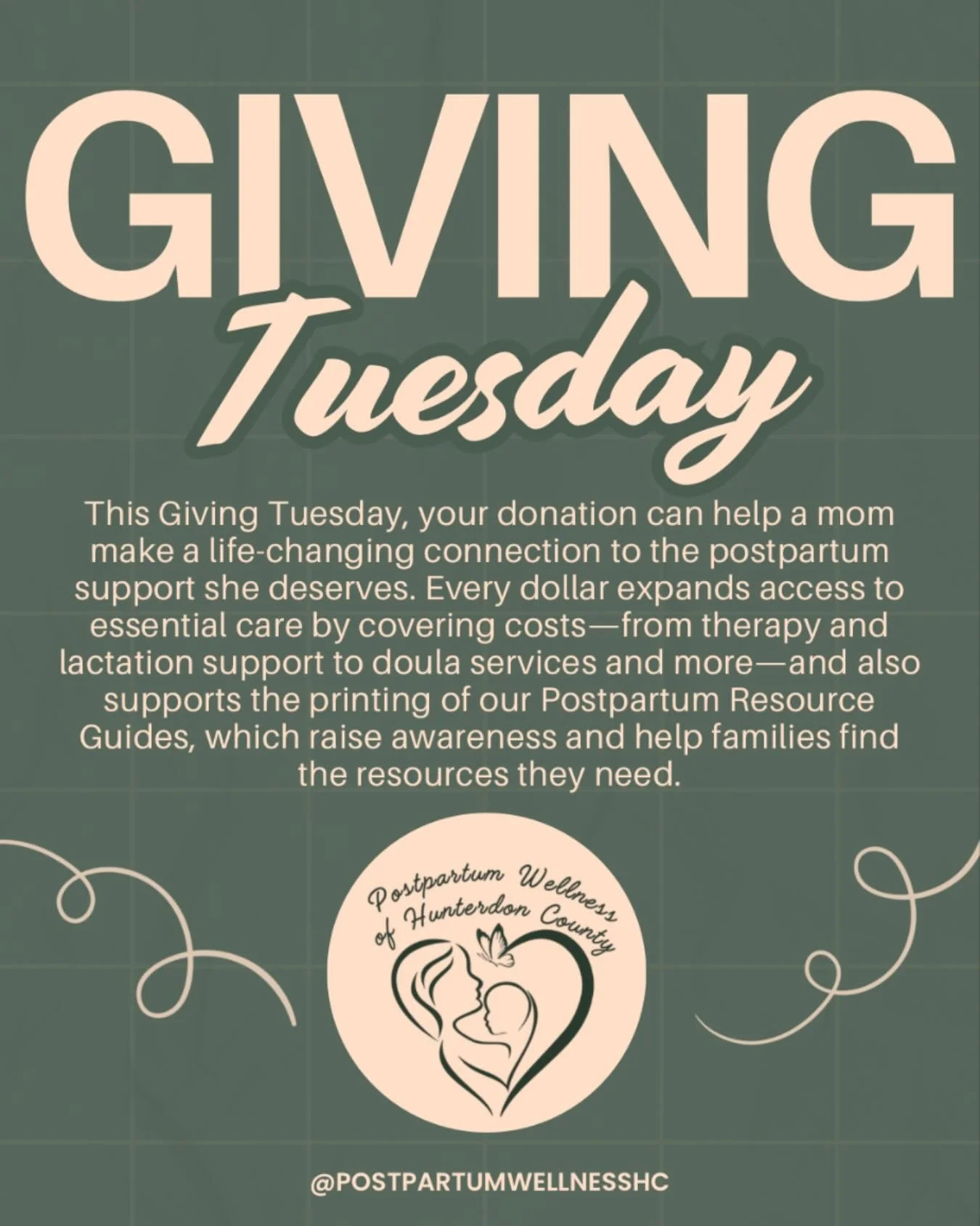 Your Giving Tuesday donation helps us connect moms and families to the postpartum support they truly need. 💛 

100% of your donation will go towards supporting the needs of postpartum moms in Hunterdon County through:

✨The provision of grants to lo