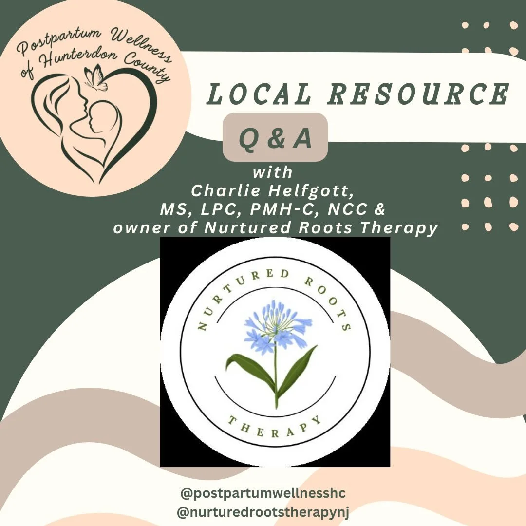 🌟 Local Resource Q&amp;A with Charlie Helfgott 🌟

Meet Charlie Helfgott, MS, LPC, PMH-C, NCC &amp; owner of Nurtured Roots Therapy.

Charlie specializes in pregnancy and the postpartum period and is certified in Perinatal Mental Health. Her goal as