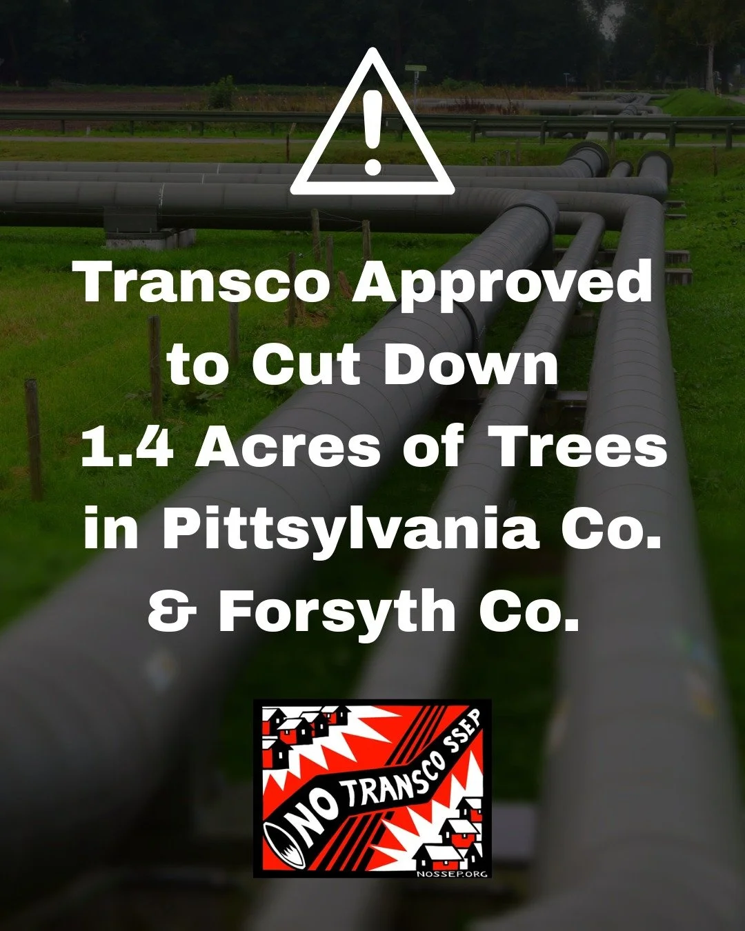 North Carolina Department of Environmental Quality has authorized Transco to cut down more trees in Pittsylvania Co., Virginia and Forsyth Co., North Carolina to construct the #SSEP pipeline. 

By cutting down these trees, this will disrupt tri-color