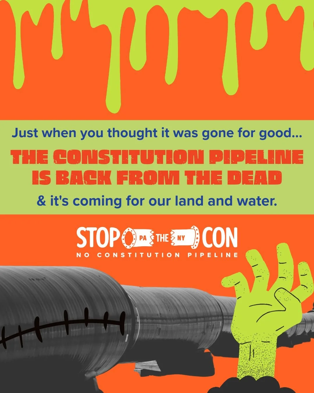 This #Halloween, help put this zombie pipeline back in the ground where it belongs. Sign the petition to #StopTheCON (link in bio)