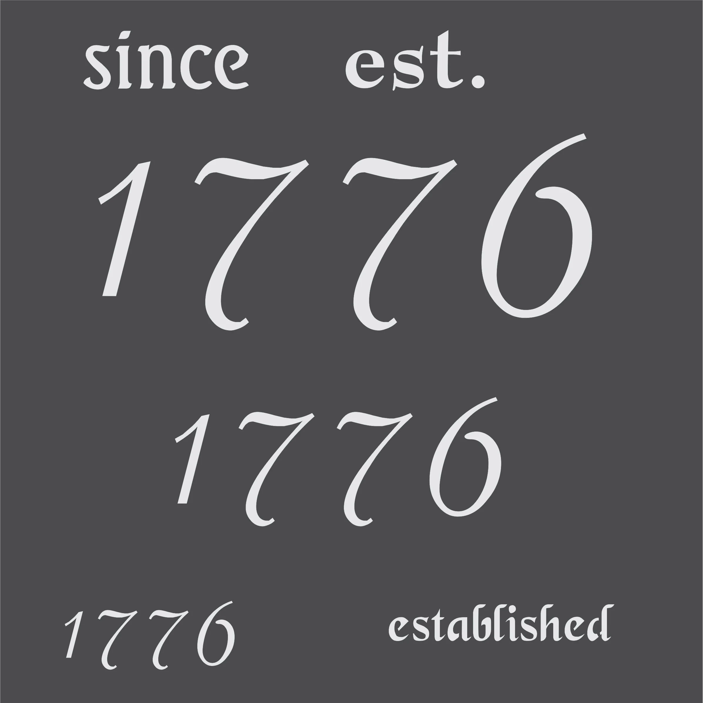 since est. established 1776  #456