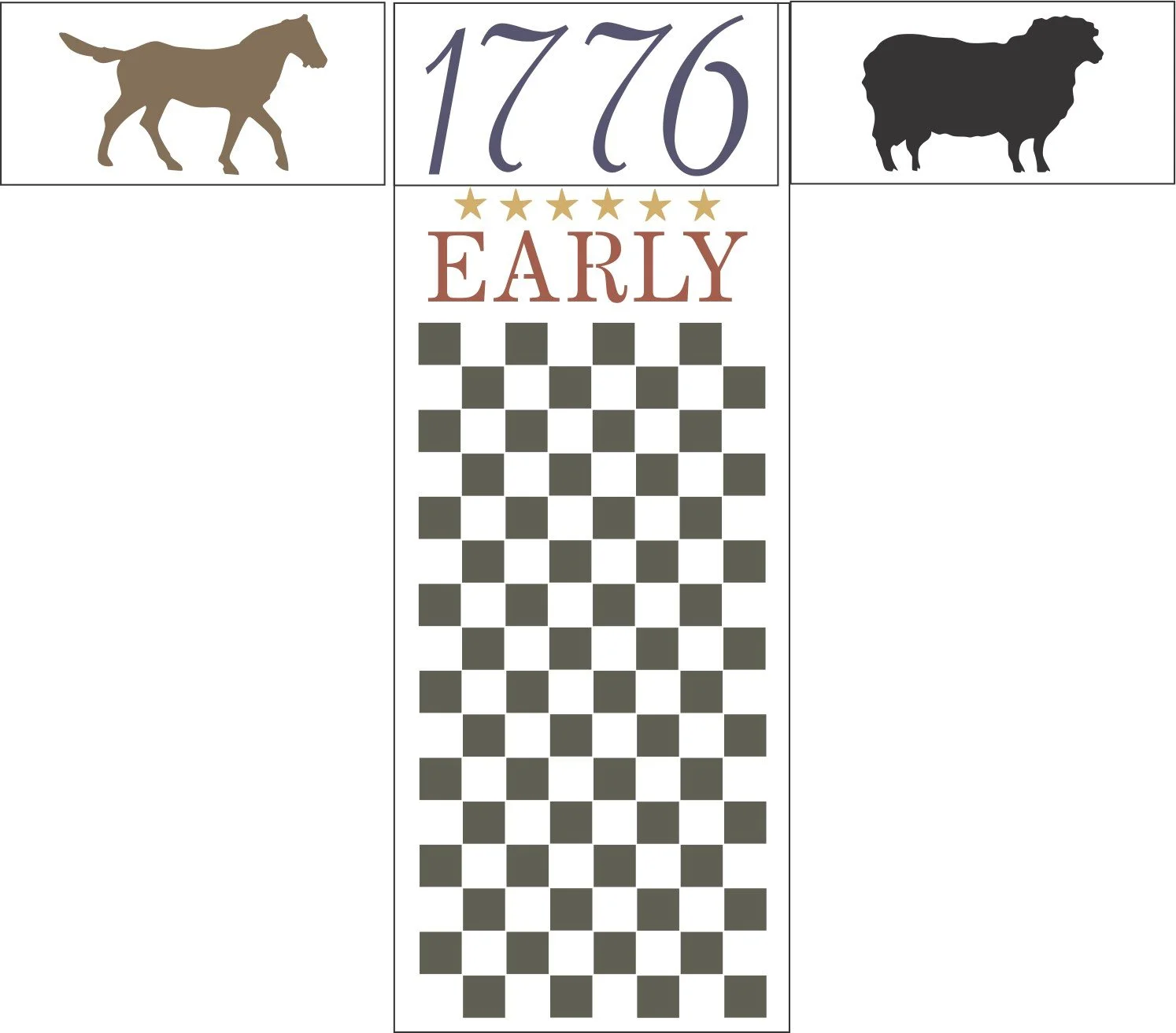 Checkerboard w/ Horse, Sheep or 1776 #3870