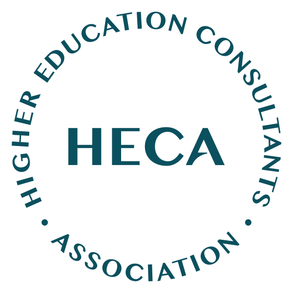 Logo of the Higher Education Consultants Association (HECA) featuring the organization's name in a circular arrangement around the acronym HECA.