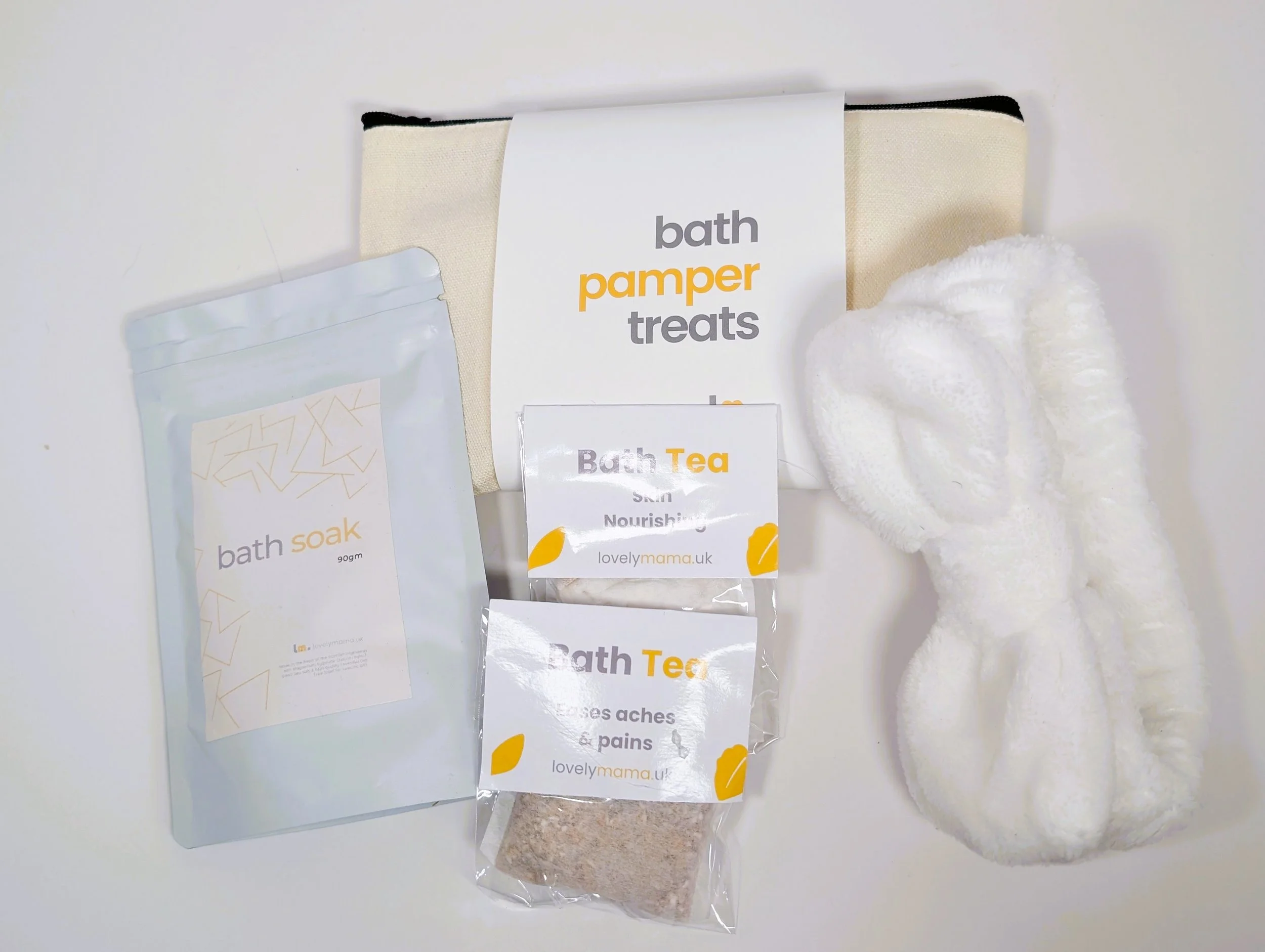 Bath Pamper Gift Set | Spa Gift Pouch | Bath Soak & Bath Tea Bags | Self Care Gift | Vegan Skincare Gift | Relaxation Gift Set