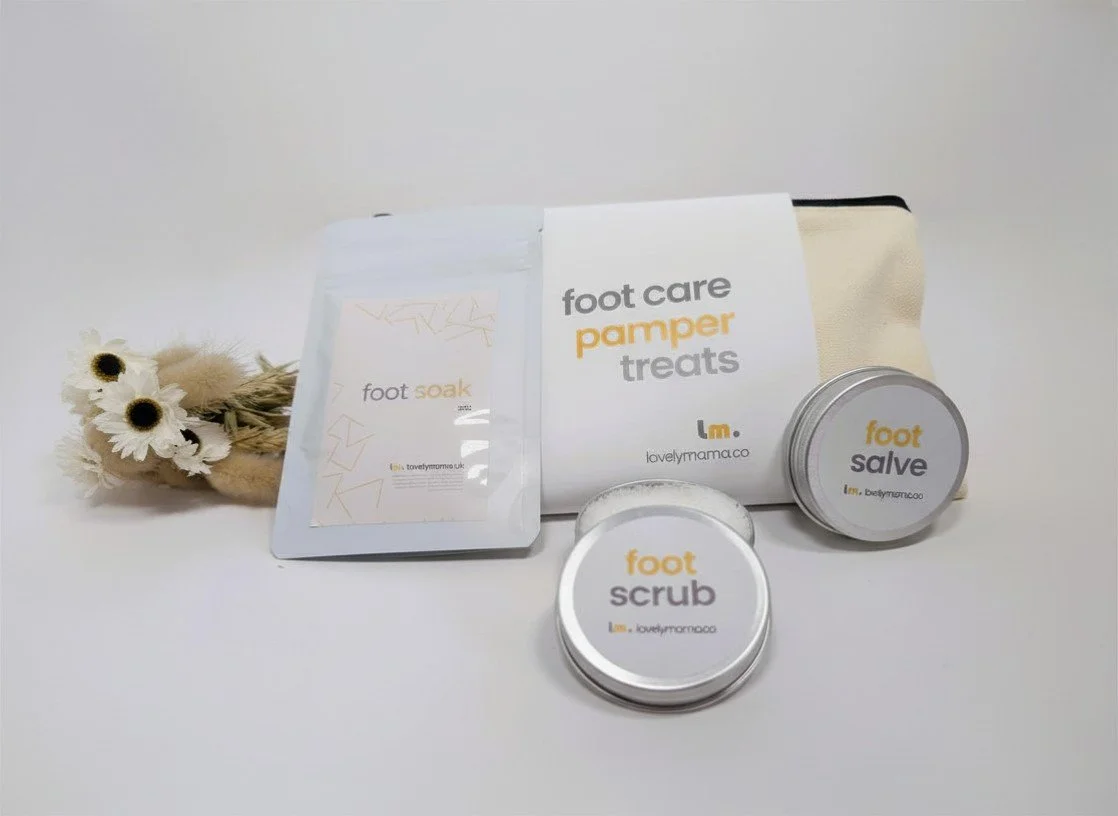 Foot Care Gift Set | Foot Pamper Kit | Natural Foot Soak, Scrub & Salve | Vegan Skincare Gift