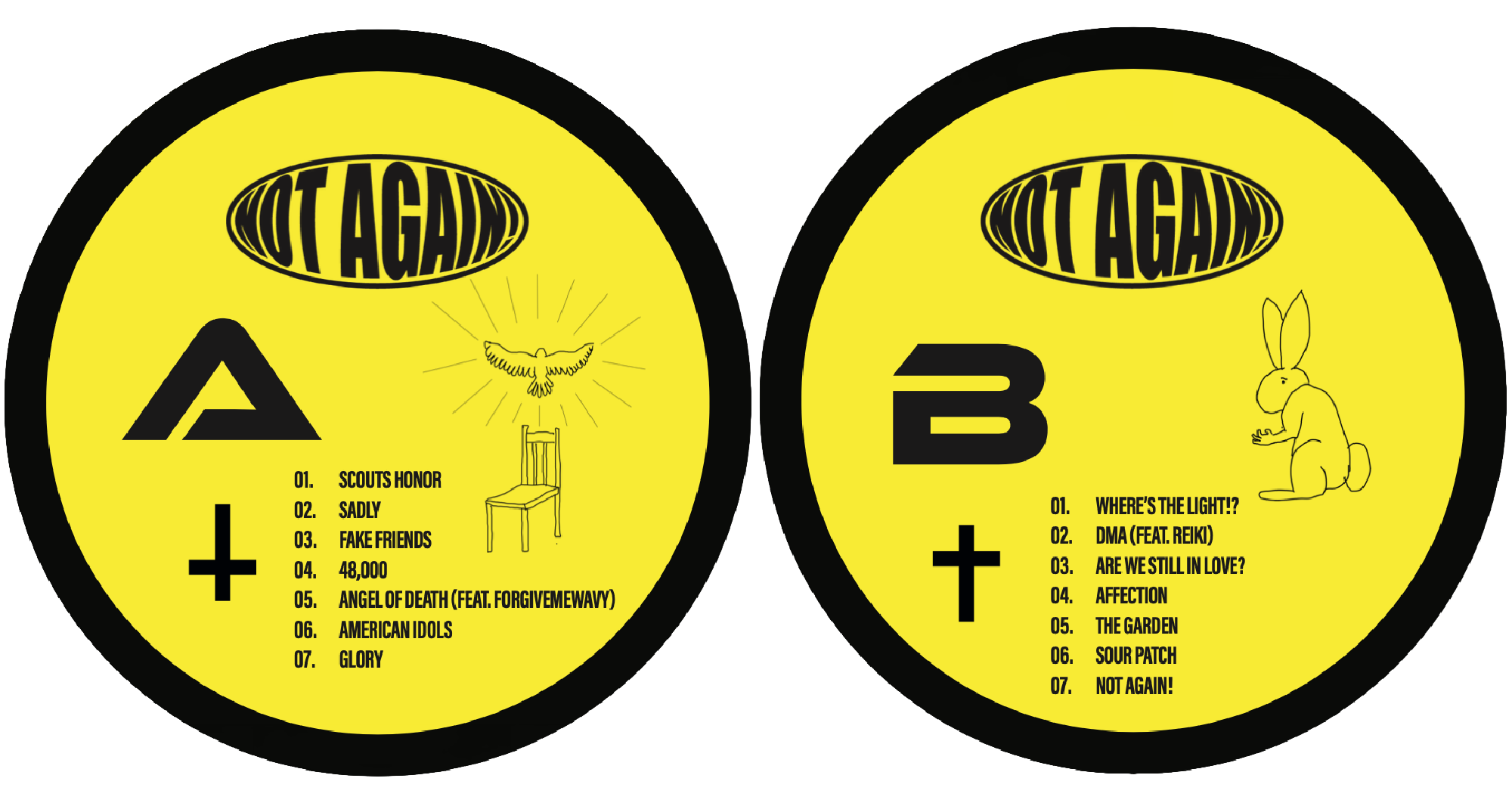 vinyl labels: sides a/b