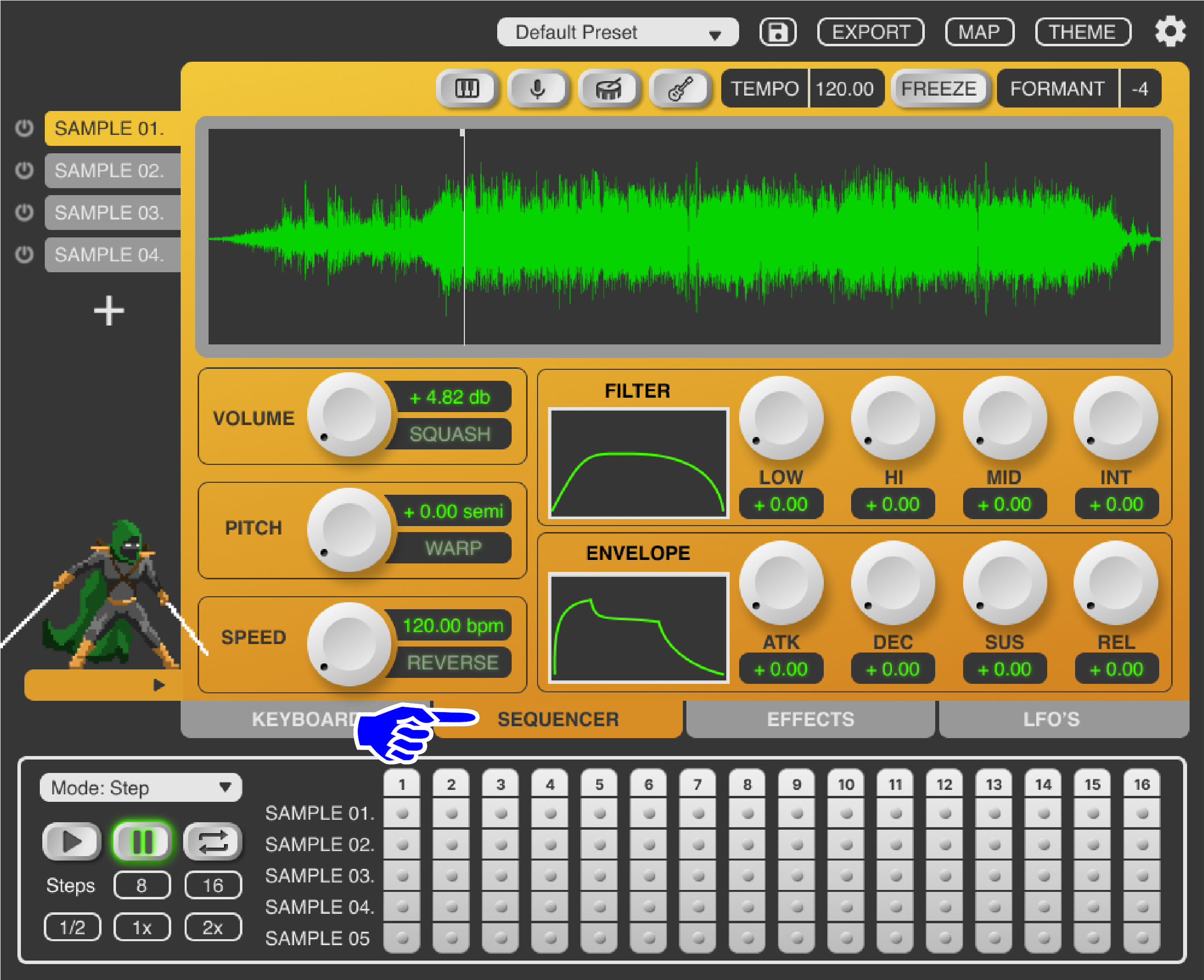 The sequencer view allows users to quickly create drum patterns directly in the plugin, cutting out a time-consuming step in their process. Previously they would have to constantly switch back and forth between the plugin and the DAW timeline.
