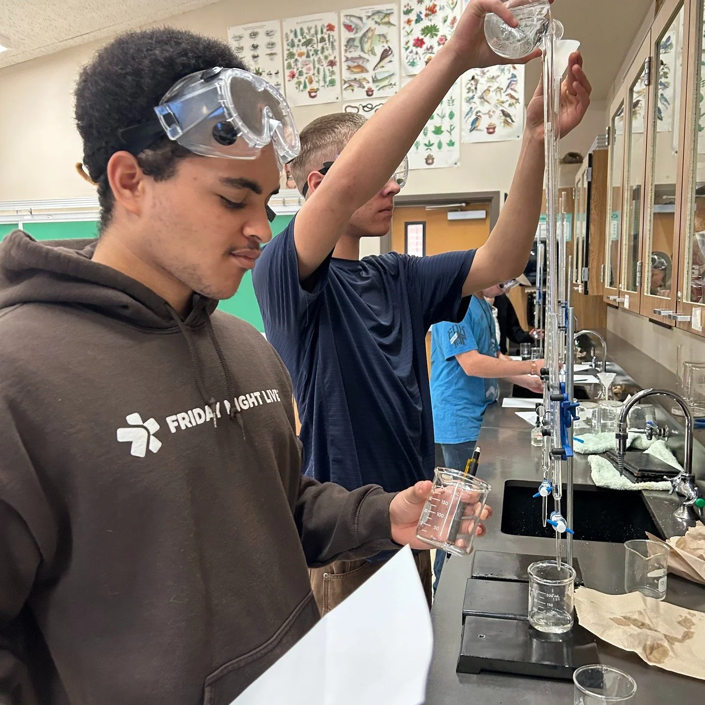 Bob recently brought the wonder of chemistry to Southern Trinity High School through an acid titration lab.

The students calculated the molarity of three unknown acids and did exceptionally well! Bob was impressed with their enthusiasm in the lab an