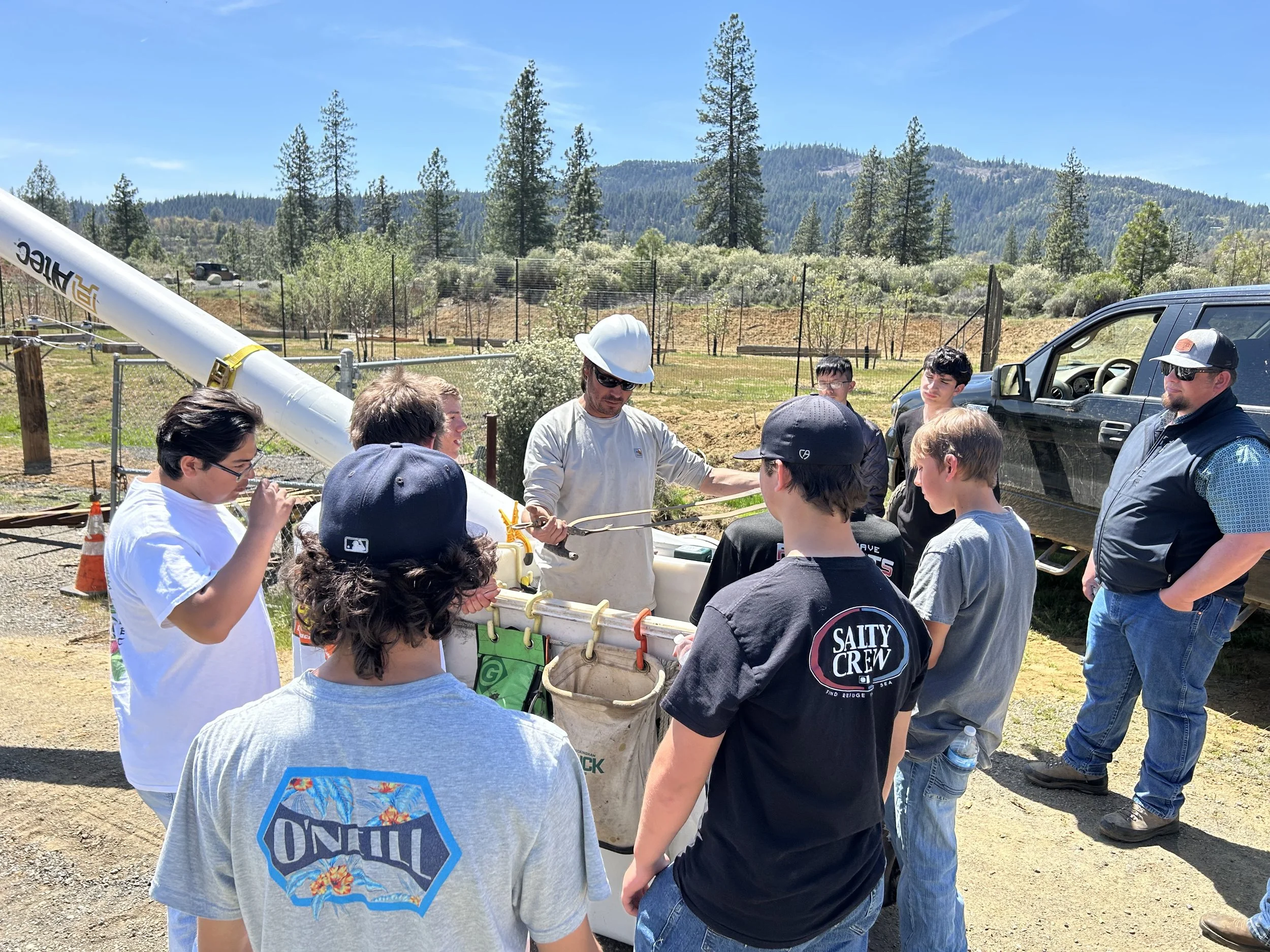 Utilities Career Exploration.
15 students interested in lineman and utilities work attended a demonstration with local Public Utilities Department employees to get their hands on the gear and equipment used in the trade.