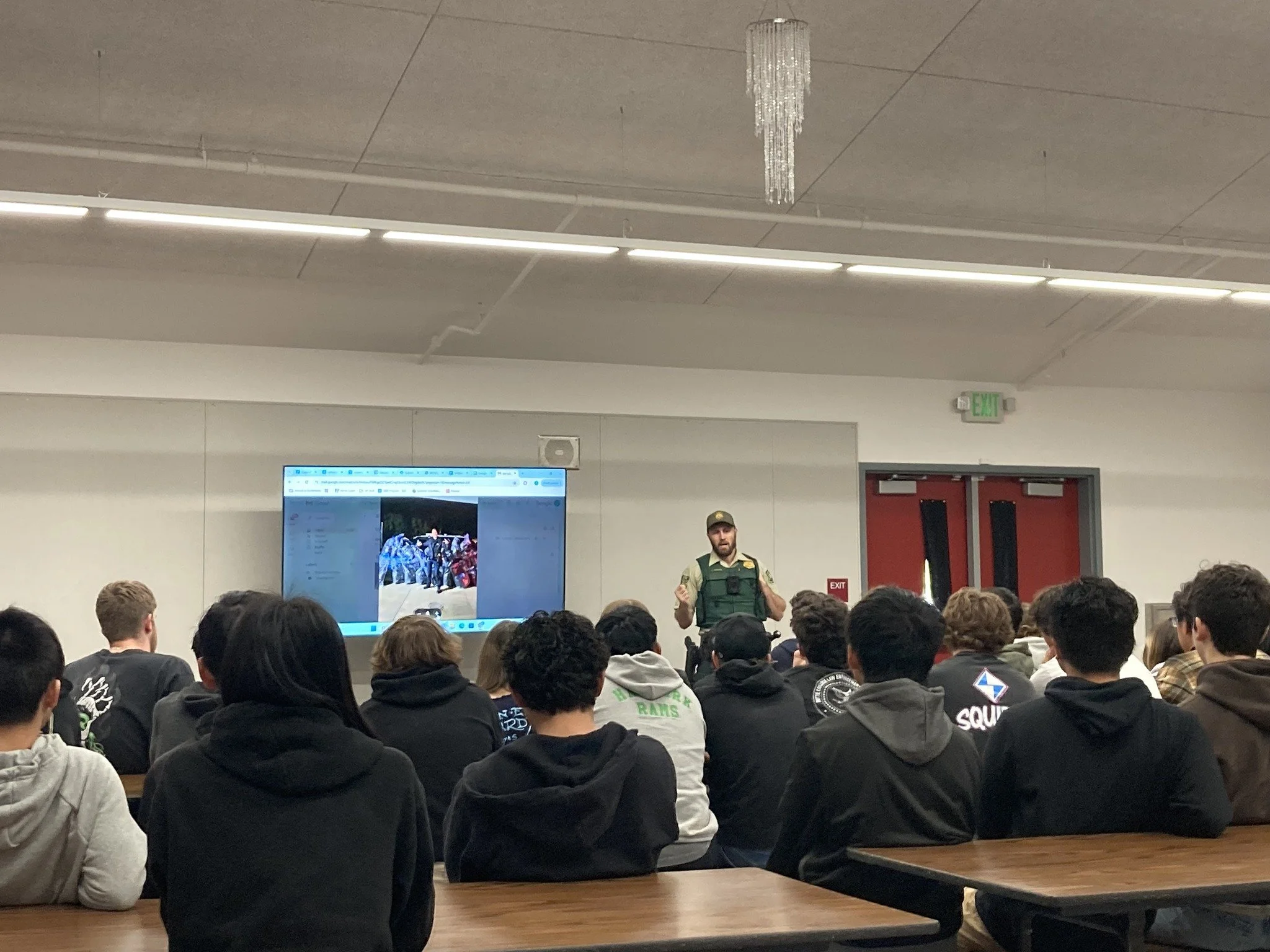 Law Enforcement Career Exploration.
Interested juniors and seniors learned about law enforcement careers from a CHP officer and a USFS game warden.