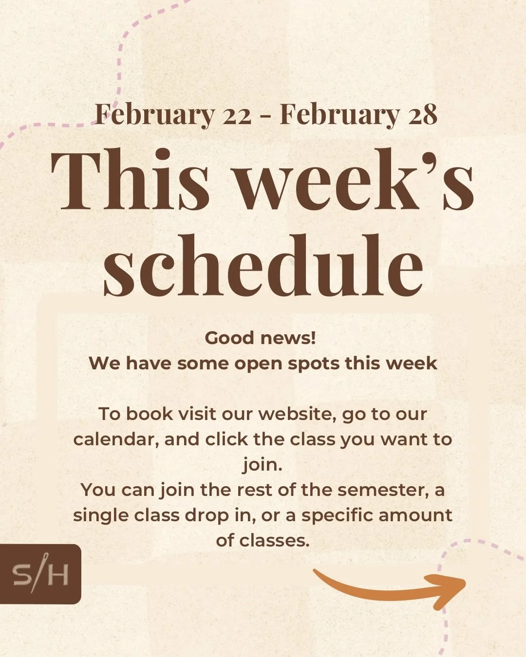 We have some open spots this week 🧵✨