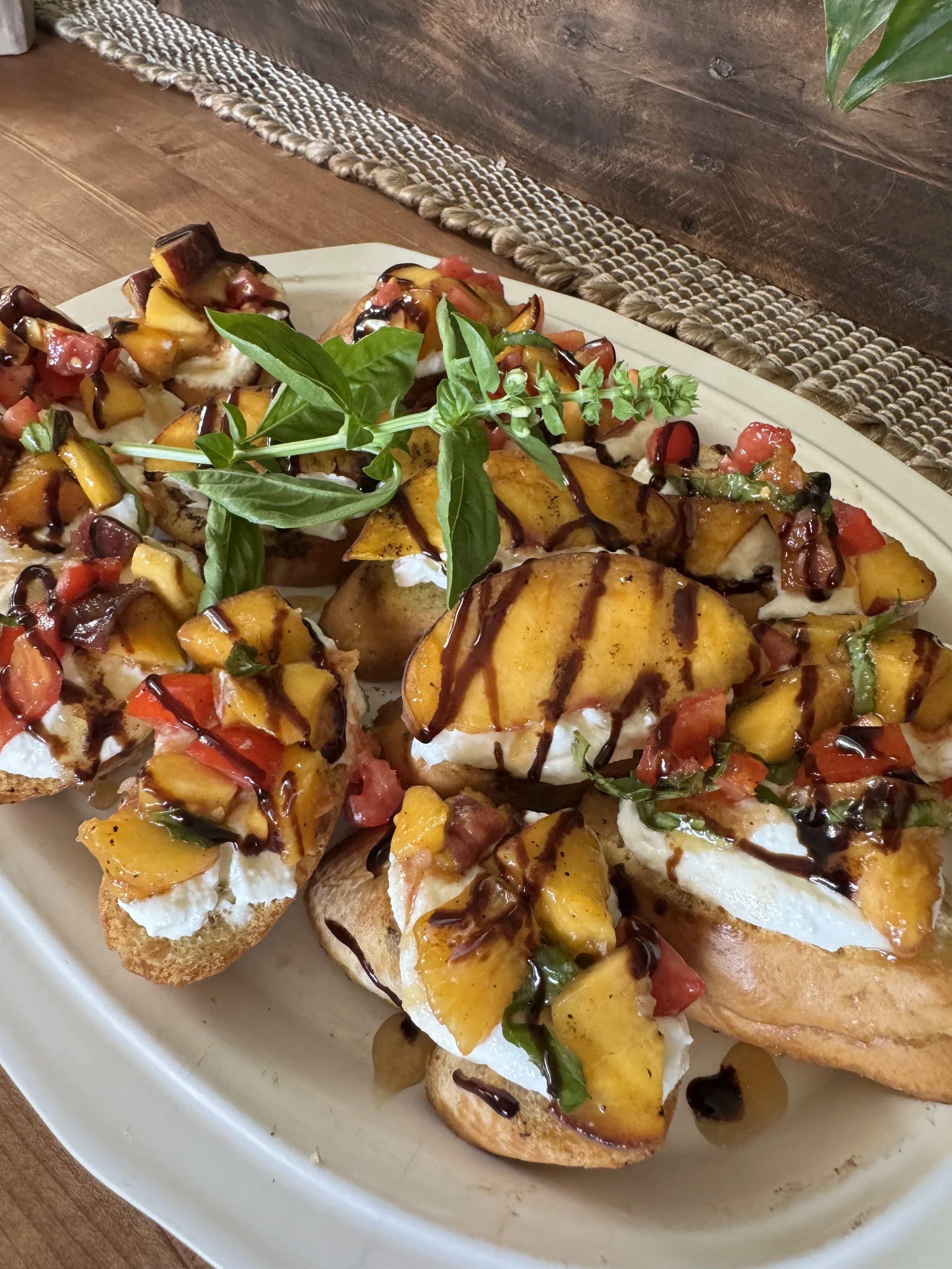 Grilled/Smoked Peach Crostini