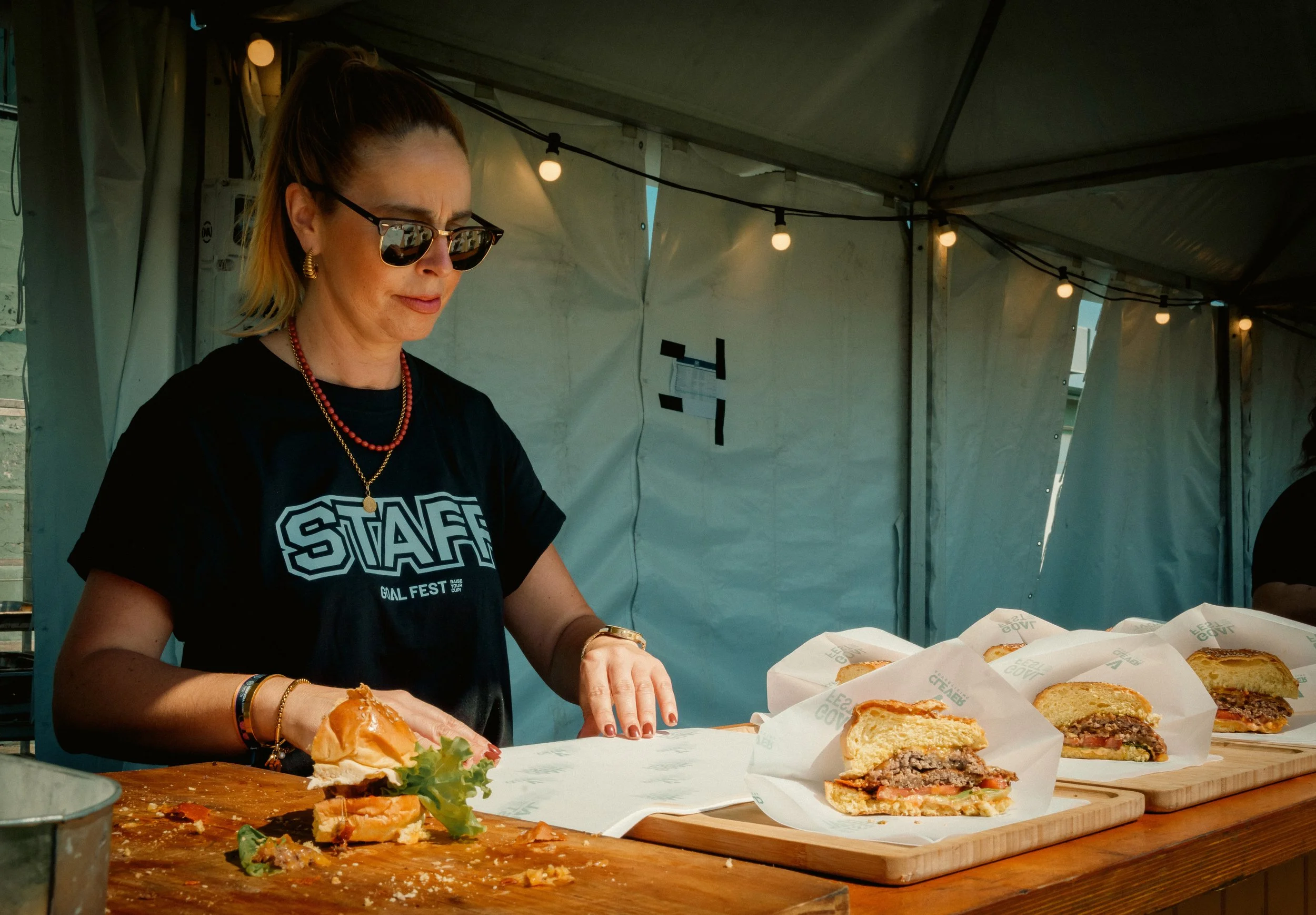 Staff T-shirt design and branded food wrapping paper
