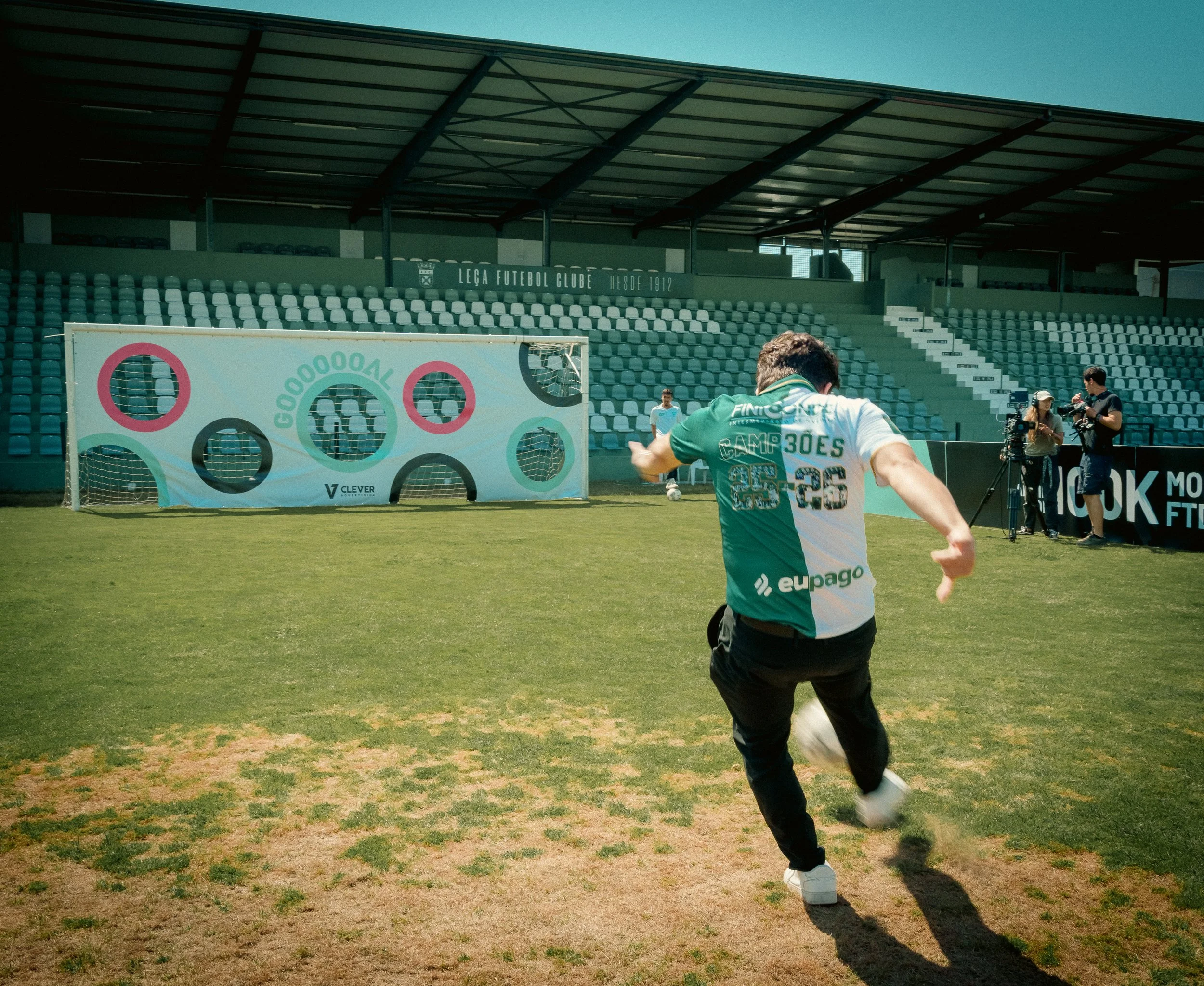 The goal net design, one of the activities at the event.