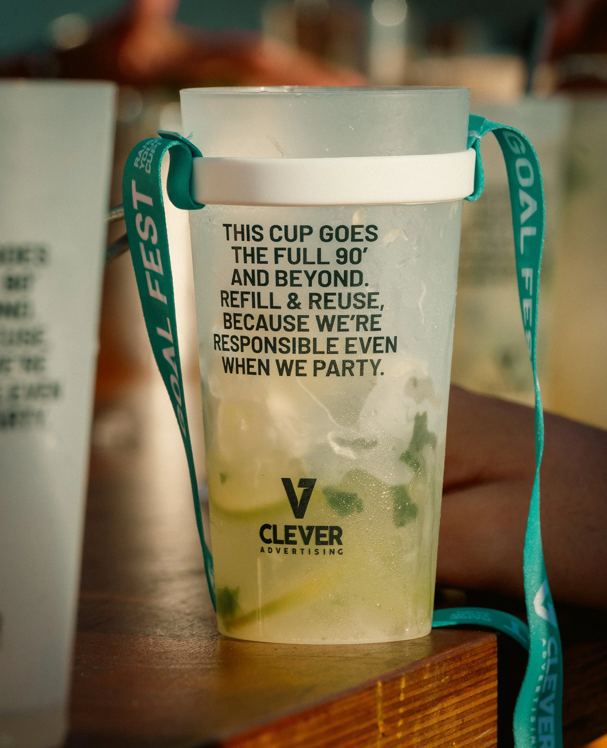 The cup and the cup support (lanyard) I designed
