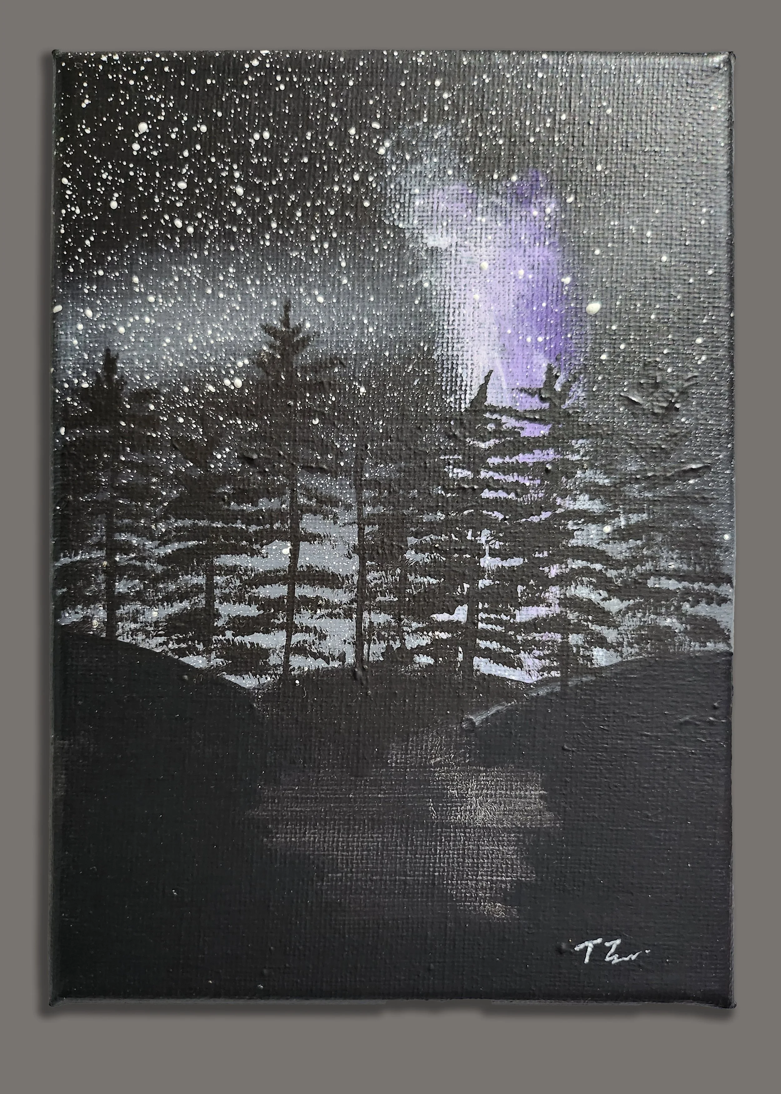 NorthernLightsThruTreesMiniaturePainting.jpg
