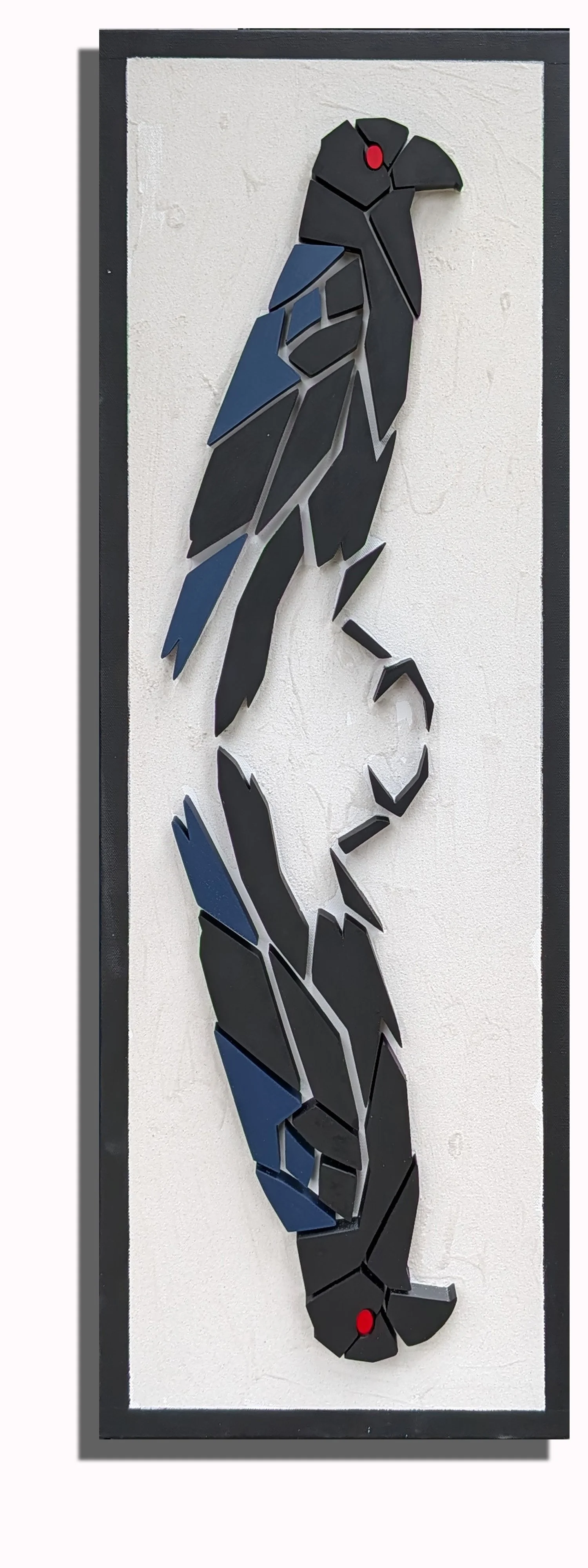 Contemplation - 36" x 12" x 2" Acrylic painted mosaic pieces with sand base on canvas