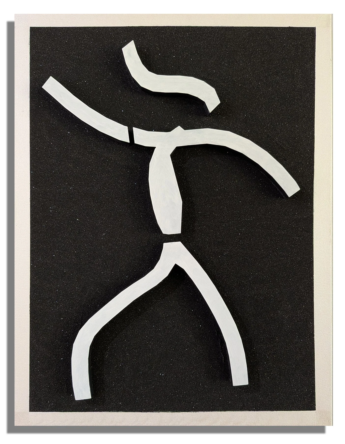 Male Dancer - 24" x 18" - 2" -  Acrylic painted mosaic on black sand