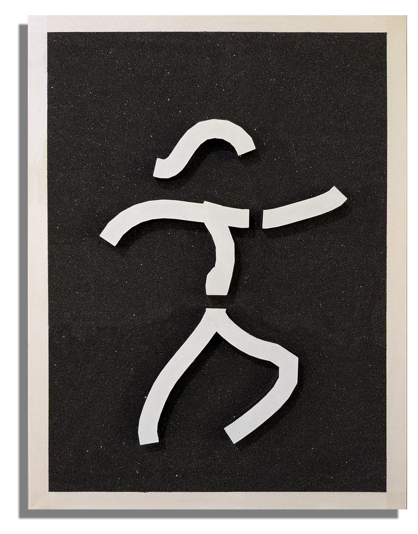 Female Dancer - 24" 18" x 2" -   Acrylic painted mosaic on black sand