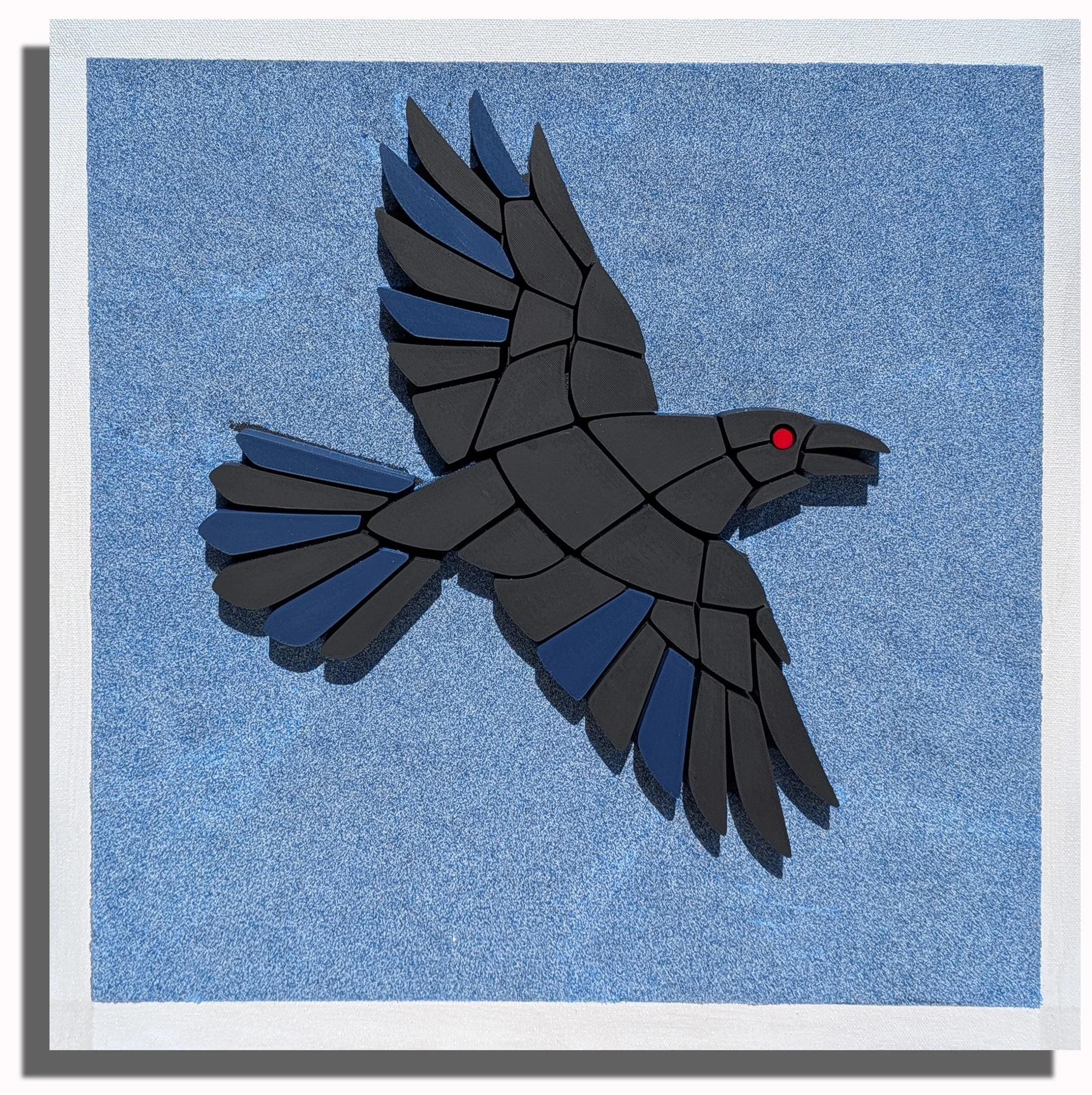 Flight - 20" x 20" x 2" - Acrylic painted mosaic with sand base on canvas